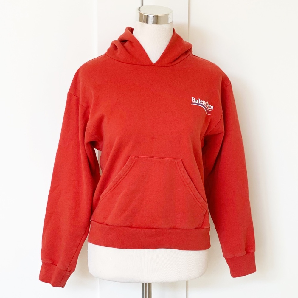 Balenciage Logo Hoodie Youth Size 10 Years Red
